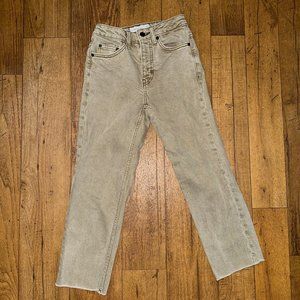 Topshop Petite Straight Leg Jean in Sand W24 L28